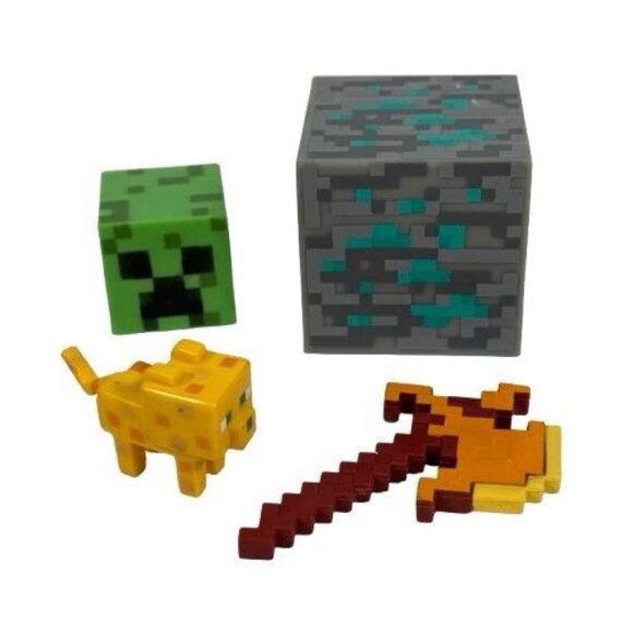 Minecraft Plush Lot Creeper Pig Skeleton + Water Bottle Ocelot Cat Figure & More - Picture 13 of 16